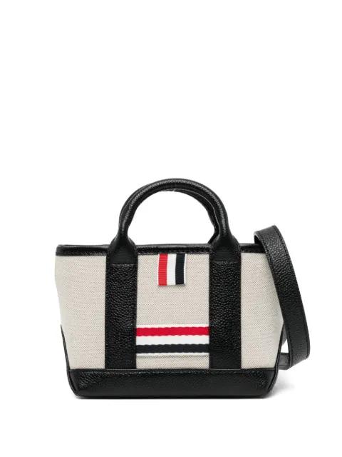 striped handle tote bag by THOM BROWNE