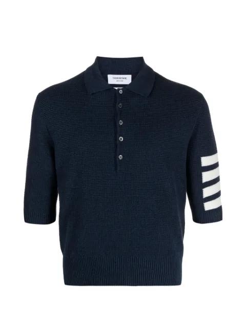 striped knitted polo shirt by THOM BROWNE