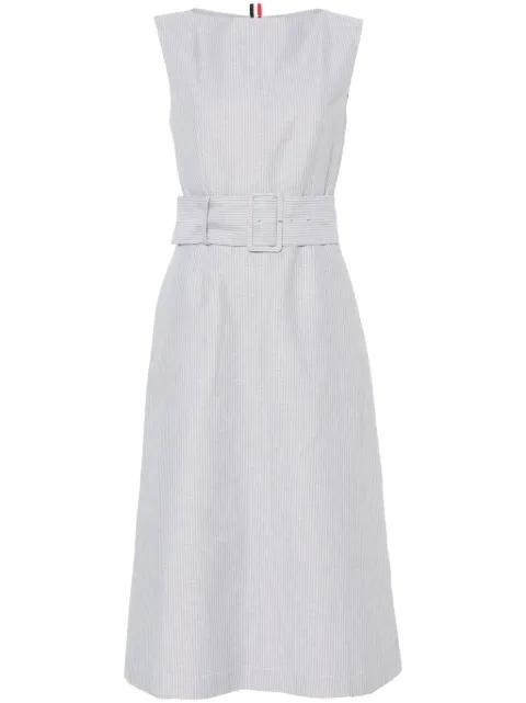 striped midi dress by THOM BROWNE