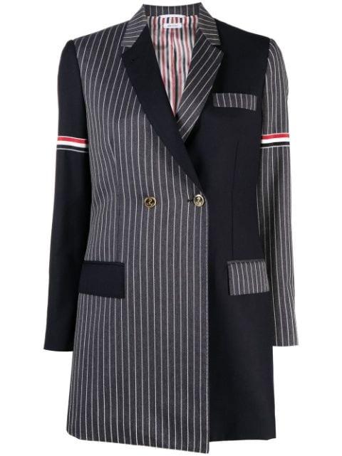 striped panelled jacket by THOM BROWNE