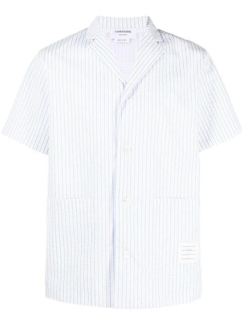 striped short-sleeved shirt by THOM BROWNE