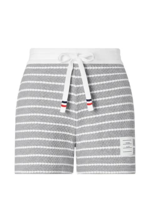 striped shorts by THOM BROWNE