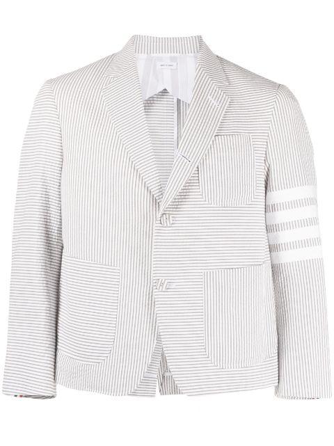 striped single-breasted blazer by THOM BROWNE