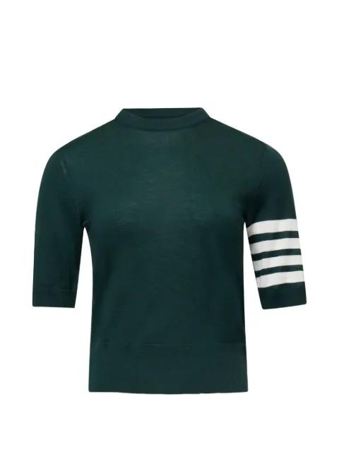 striped sleeve tee top by THOM BROWNE