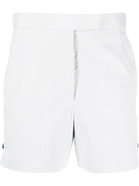 striped tailored shorts by THOM BROWNE