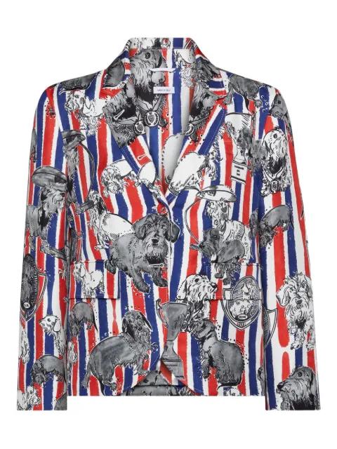 striped toile jacket by THOM BROWNE