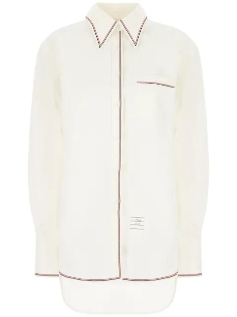striped-trim shirt by THOM BROWNE