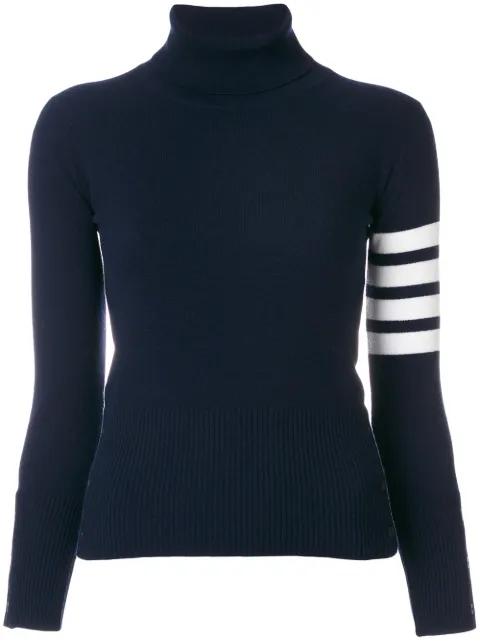 striped turtleneck sweater by THOM BROWNE