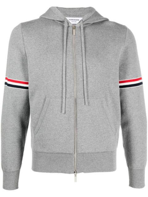 striped zip-up hoodie by THOM BROWNE