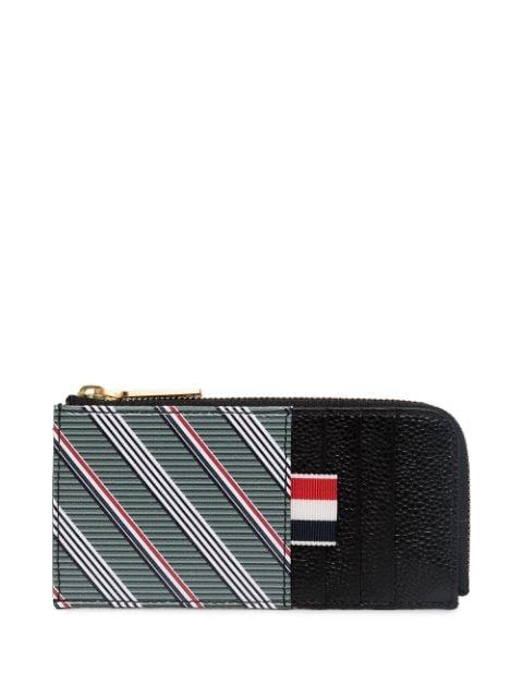striped zip wallet by THOM BROWNE