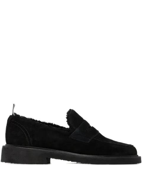 suede penny loafers by THOM BROWNE