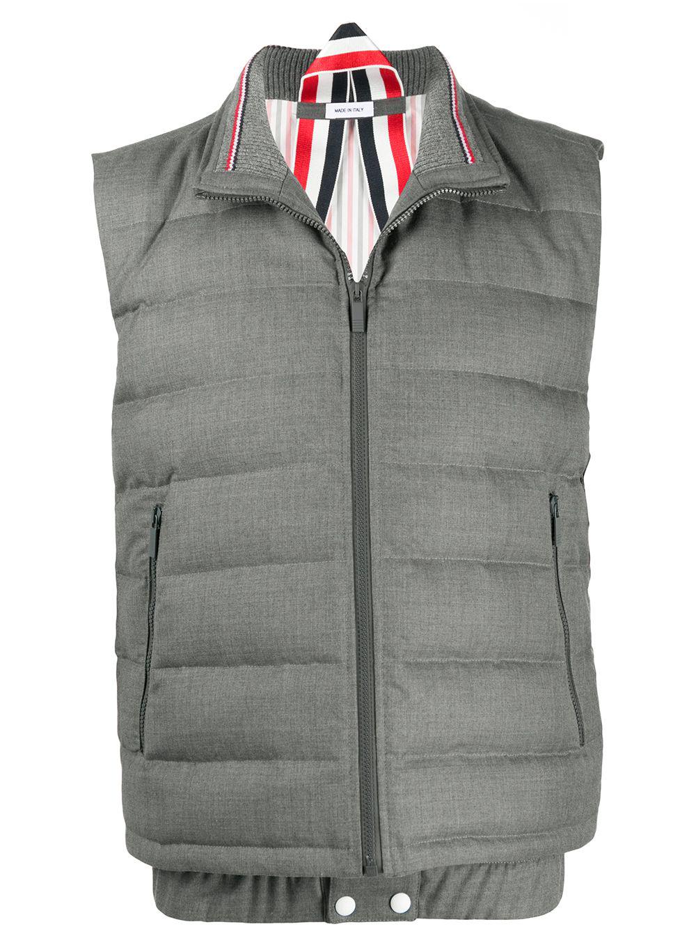 super 120s down-filled ski vest by THOM BROWNE