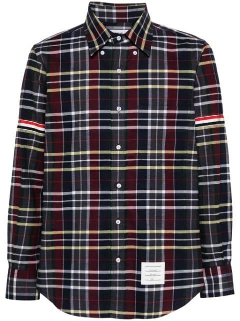 tartan-check flannel shirt by THOM BROWNE