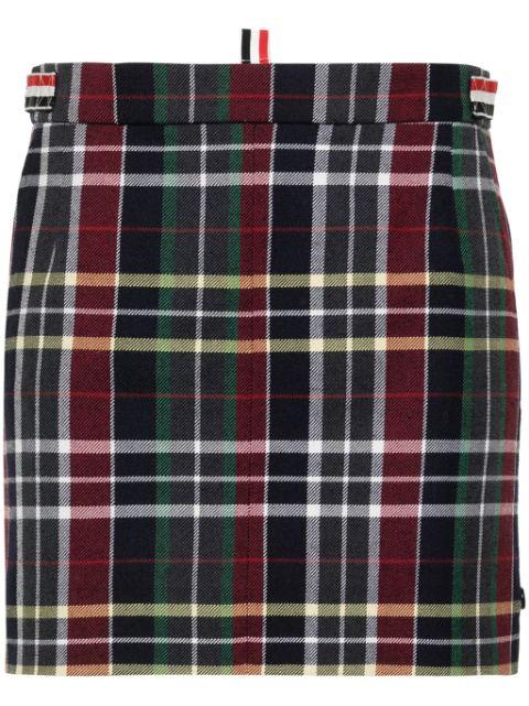 tartan-check wool miniskirt by THOM BROWNE