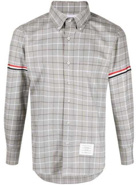 tattersall-checked cotton shirt by THOM BROWNE