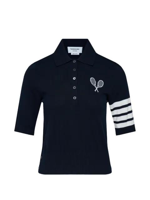 tennis-intarsia polo shirt by THOM BROWNE