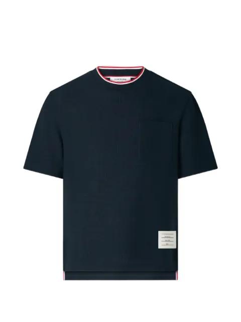 textured-cotton chest-pocket T-shirt by THOM BROWNE