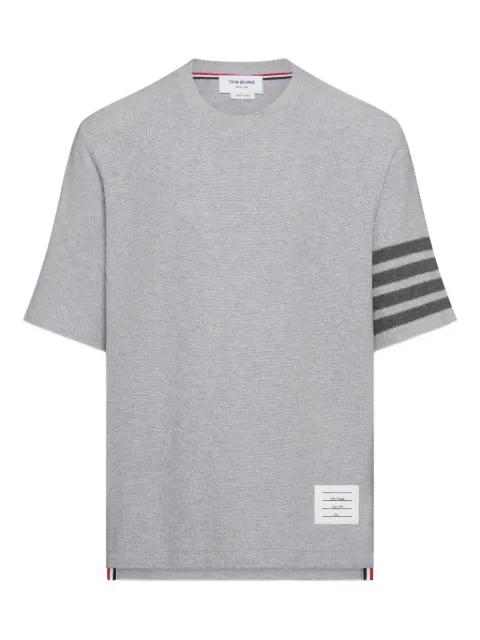 textured piqué 4-Bar tee by THOM BROWNE