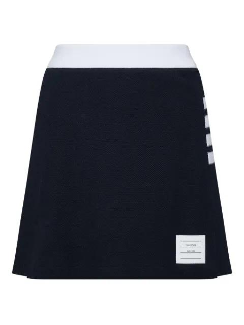 textured piqué 4-bar pleat mini skirt by THOM BROWNE