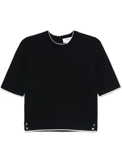 textured wool T-shirt by THOM BROWNE