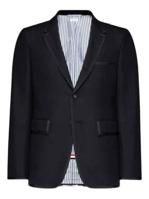 three-button wool blazer by THOM BROWNE