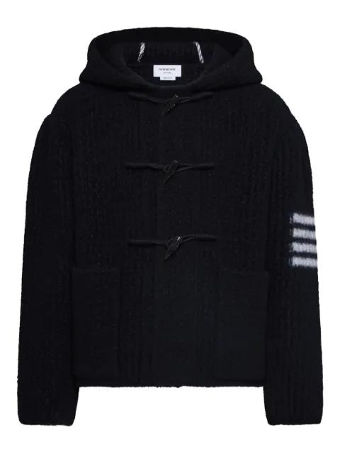 toggle-fastening hoodied jacket by THOM BROWNE
