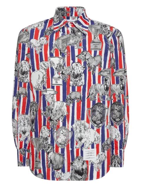 toile-detail long-sleeve shirt by THOM BROWNE