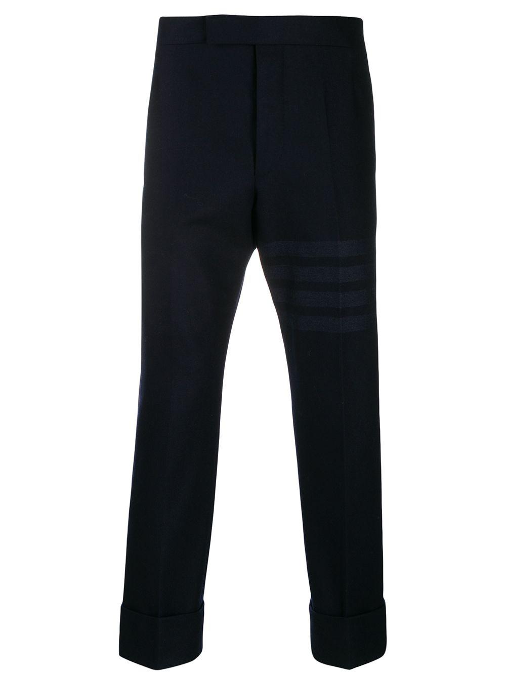 tonal 4-Bar flannel trousers by THOM BROWNE
