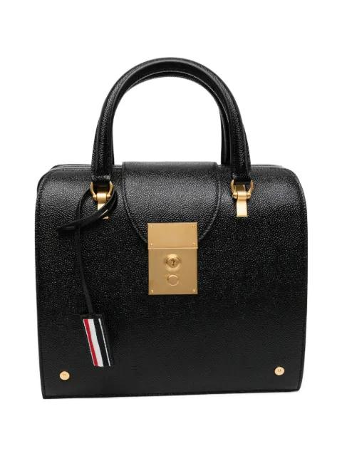 top handle textured tote bag by THOM BROWNE