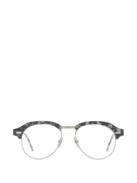 tortoiseshell-effect browline-frame glasses by THOM BROWNE