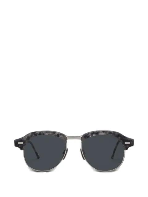 tortoiseshell-effect pilot sunglasses by THOM BROWNE