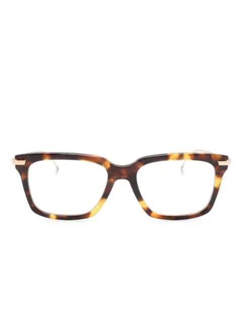 tortoiseshell-effect rectangle-frame glasses by THOM BROWNE