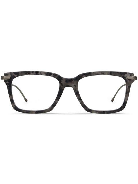 tortoiseshell-effect rectangle-frame glasses by THOM BROWNE