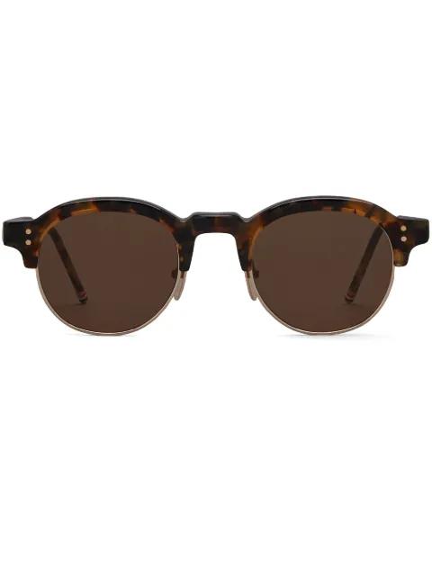 tortoiseshell oval-frame sunglasses by THOM BROWNE
