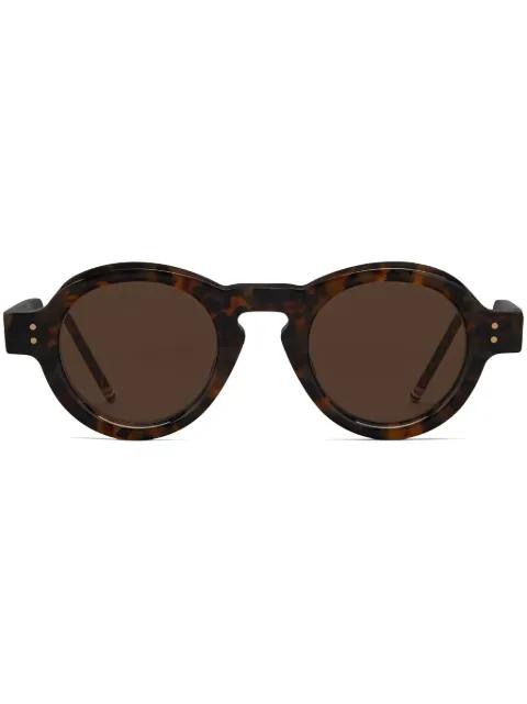 tortoiseshell round-frame sunglasses by THOM BROWNE