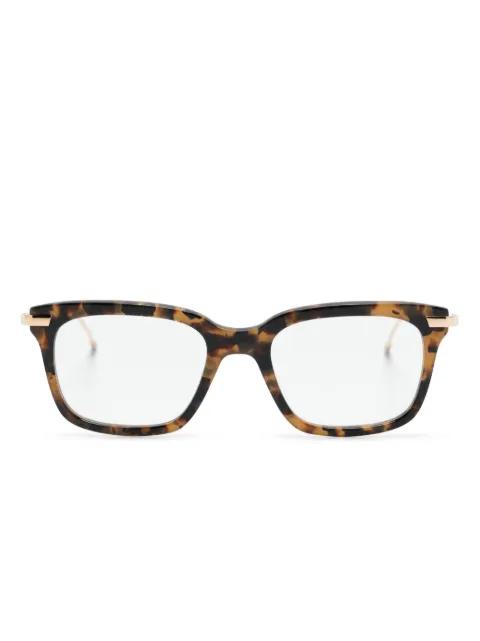tortoiseshell square-frame glasses by THOM BROWNE