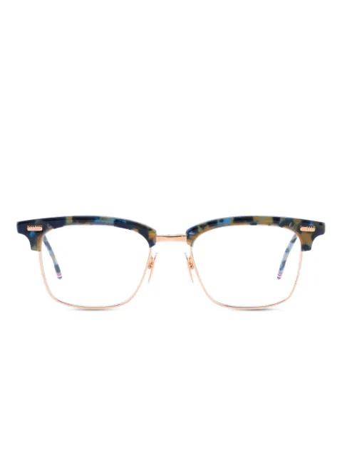 tortoiseshell square-frame glasses by THOM BROWNE