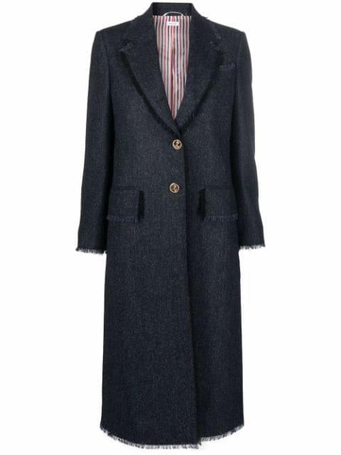 tweed single-breasted coat by THOM BROWNE