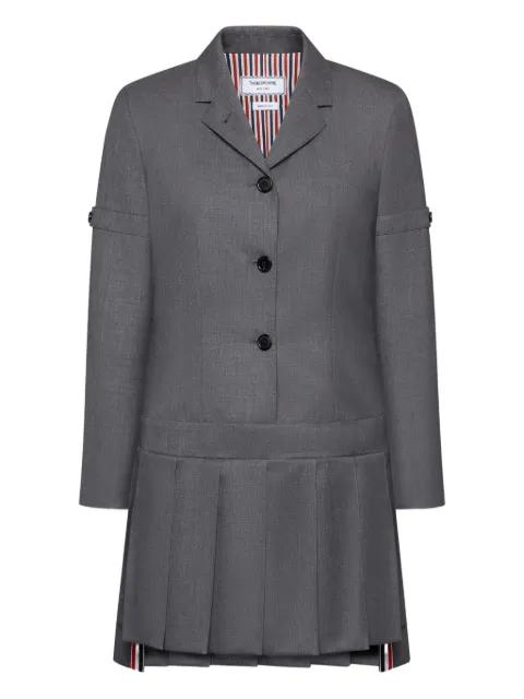 twill pleated mini dress by THOM BROWNE