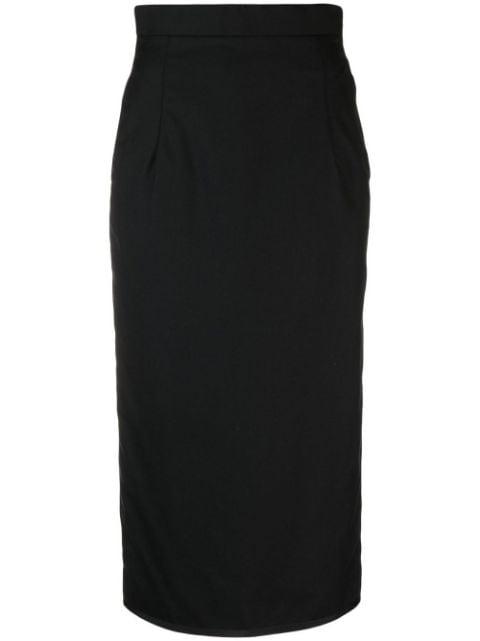 twill-weave pencil skirt by THOM BROWNE