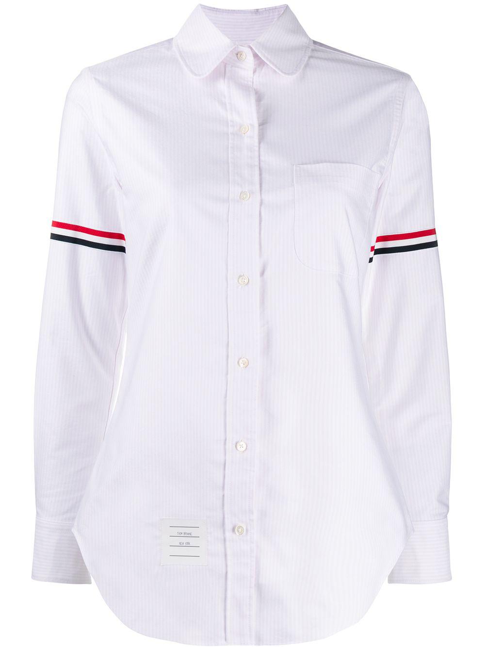 university stripe Armband oxford shirt by THOM BROWNE