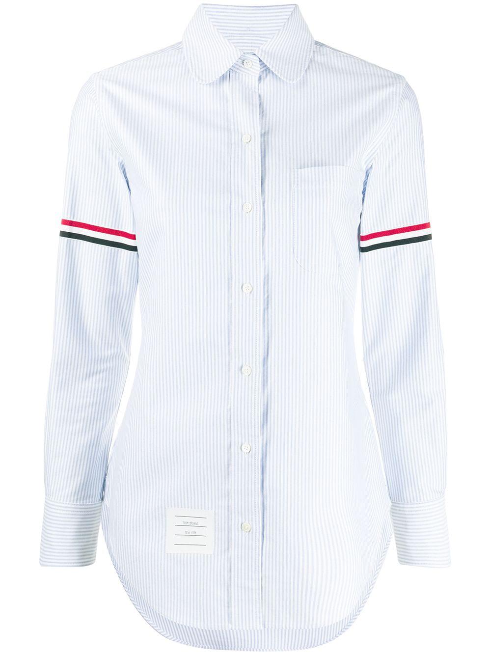university stripe armband oxford shirt by THOM BROWNE