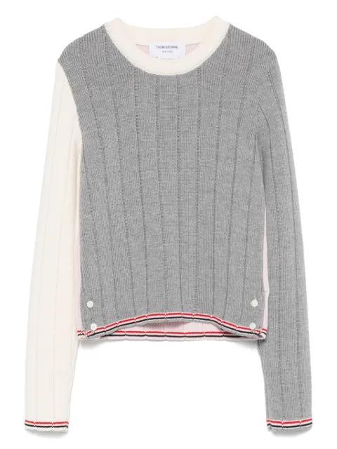 virgin wool ribbed jumper by THOM BROWNE