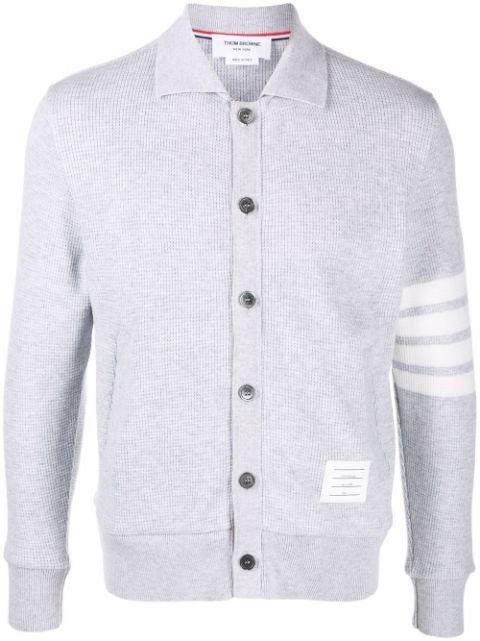 waffle-knit 4-Bar cardigan by THOM BROWNE