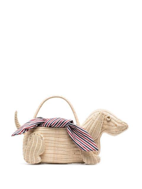 wicker Hector basket bag by THOM BROWNE