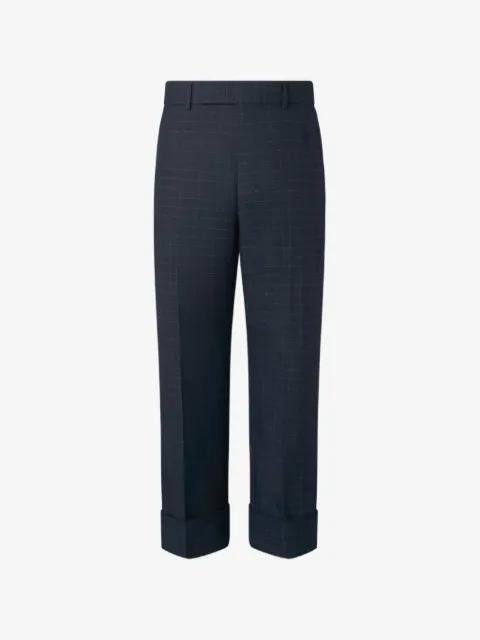 windowpane-check cropped trousers by THOM BROWNE