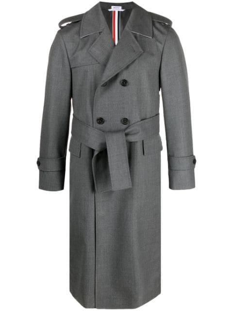 wool double-breasted trench coat by THOM BROWNE