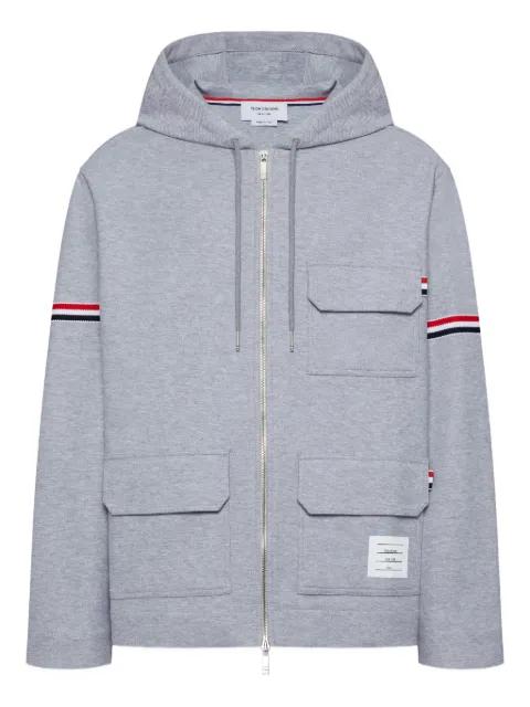 zip-fastening hoodied jacket by THOM BROWNE