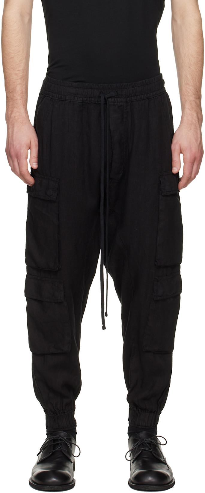 Black M P 46 Cargo Pants by THOM/KROM