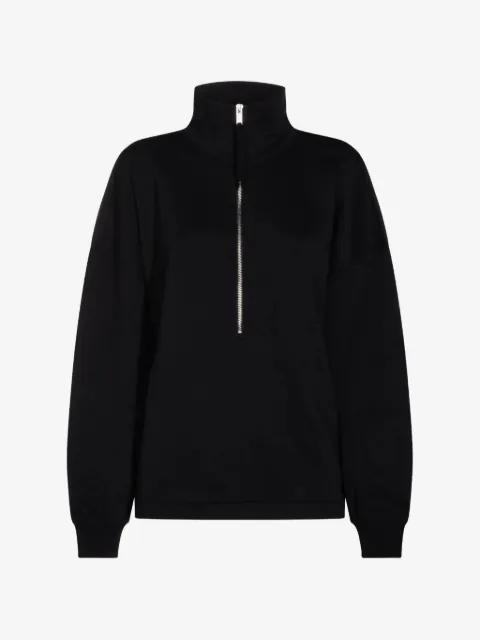 half-zip gathered-sleeve sweater by THOM KROM